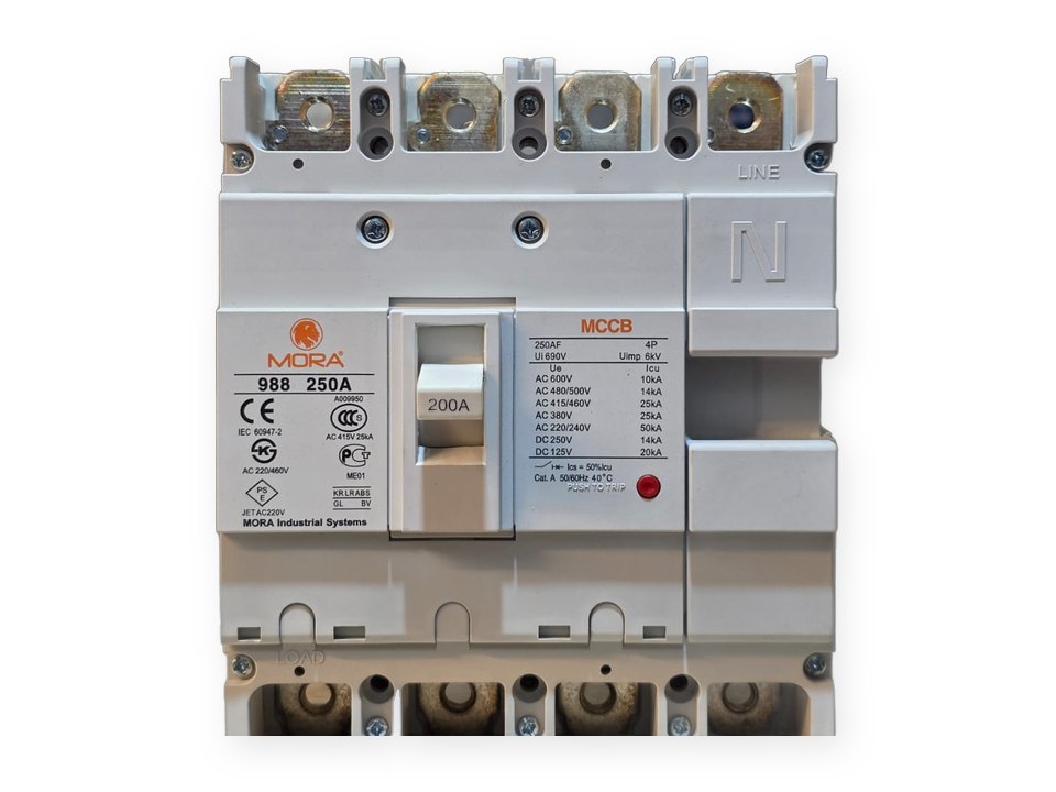 Mora MCCB 200A 4-Pole (988, 250A frame)